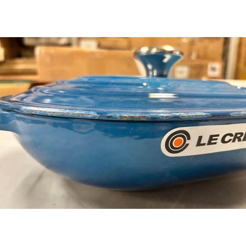 Le Creuset Enameled Cast Iron Signature Oval Casserole with Lid, 3.75 Quart, Marseille
