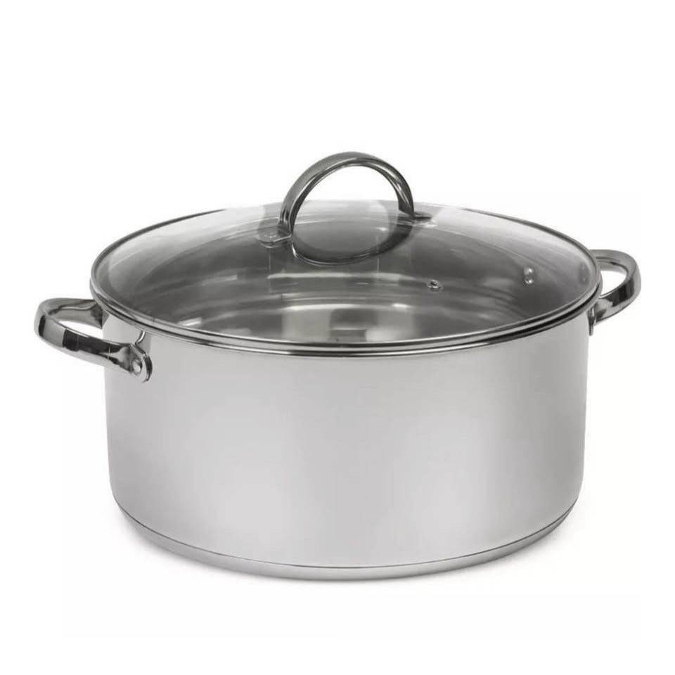 Sedona Kitchen 10-quart stainless steel casserole with tempered glass lid in used good condition