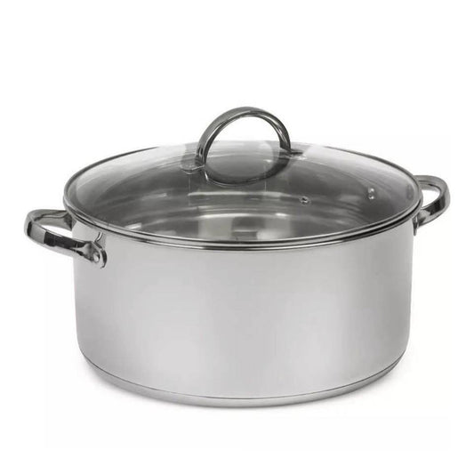 Sedona Kitchen 10-quart stainless steel casserole with tempered glass lid in used good condition
