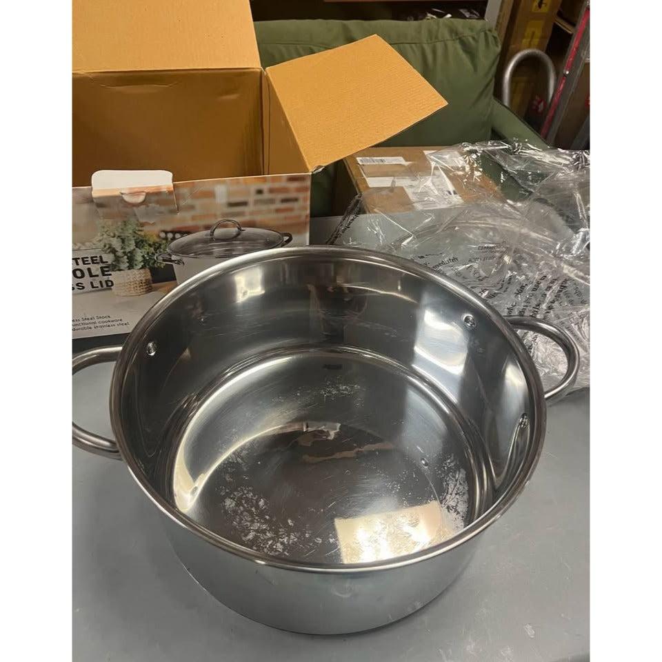 Used Good Condtion Sedona Kitchen 10-Qt Stainless Steel Casserole & Lid