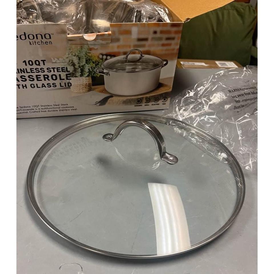 Used Good Condtion Sedona Kitchen 10-Qt Stainless Steel Casserole & Lid