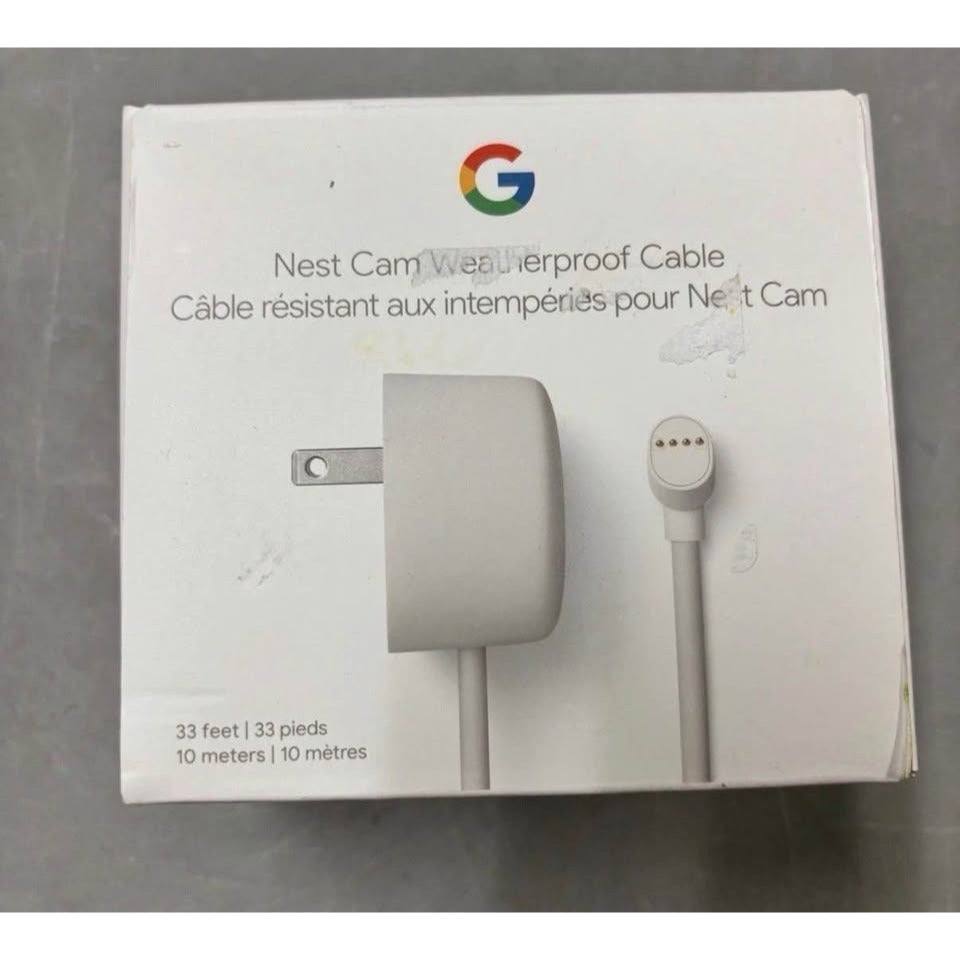New Open Box Google Nest Cam (Battery) Weatherproof 10M Cable GA02278-US 33 Feet