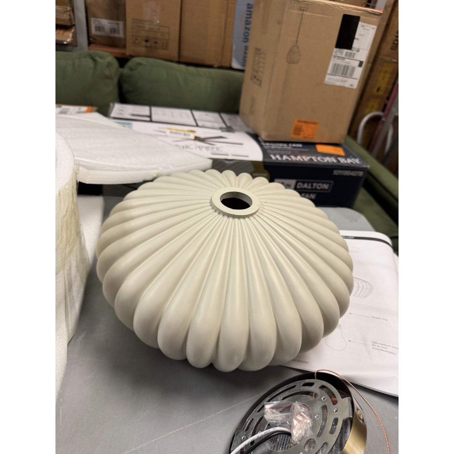 Globe Electric Dune 1-Light Brass Cream Resin Shade MISSING INSTRUCTION MANUAL