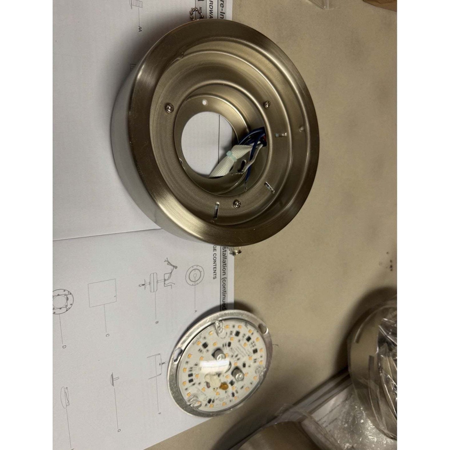 Hampton Bay Scenic 52 in Integrated LED Indoor Brushed Nickel Hugger Ceiling Fan