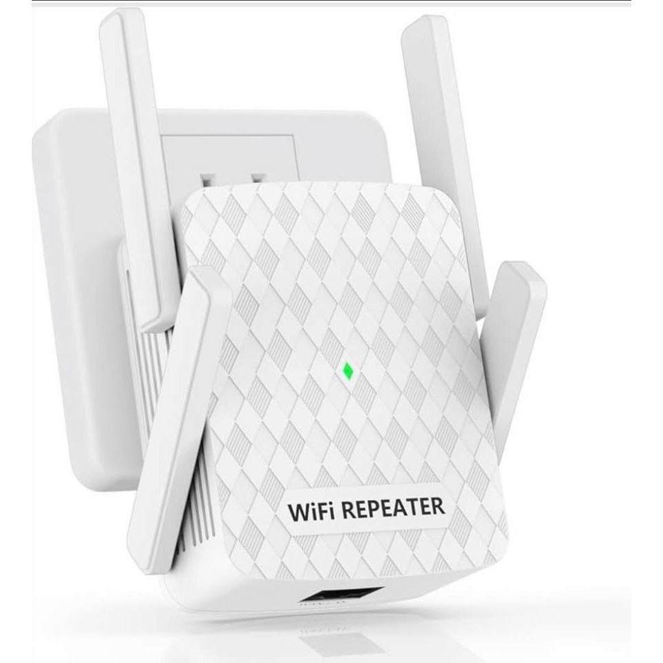 Hosmmer WiFi Extender with 4 antennas covering 10000 sq.ft and 1000Mbps speed for home wireless internet boosting