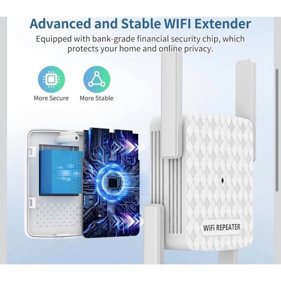 Hosmmer WiFi Extender Signal Booster, Internet Wireless Repeater for Home Coverage up to 10000sq.ft