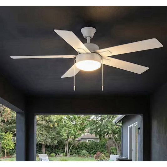 Hampton Bay 52-inch Corwin matte white indoor/outdoor LED ceiling fan with light kit and reversible blades