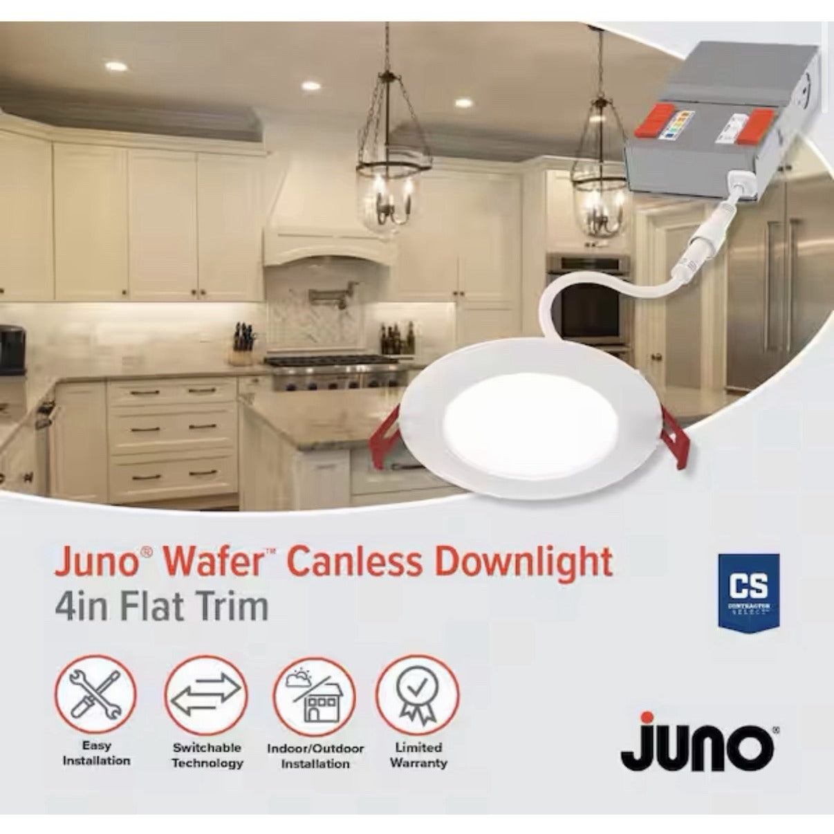 Juno Contractor Select WF 4 in. Adjustable Lumen & CCT Canless IC Rated Dimmable