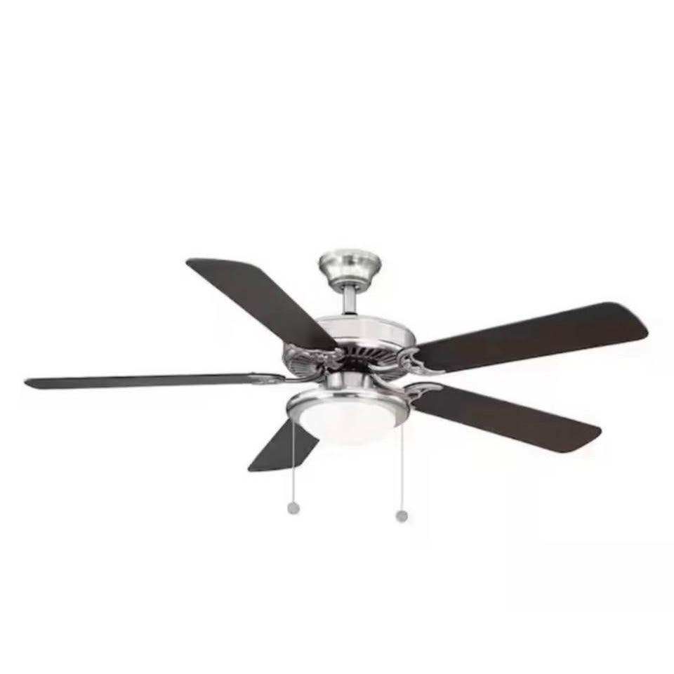 Hampton bay Trice 52 in LED Brushed Nickel Ceiling Fan