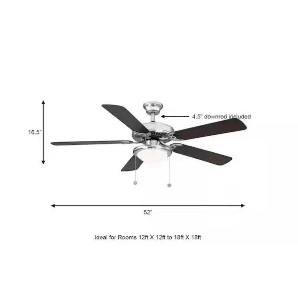Hampton bay Trice 52 in LED Brushed Nickel Ceiling Fan