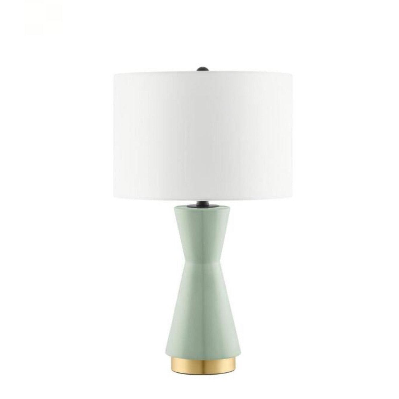Melbourne 24 in. Sage with Gold Accents Ceramic Table Lamp