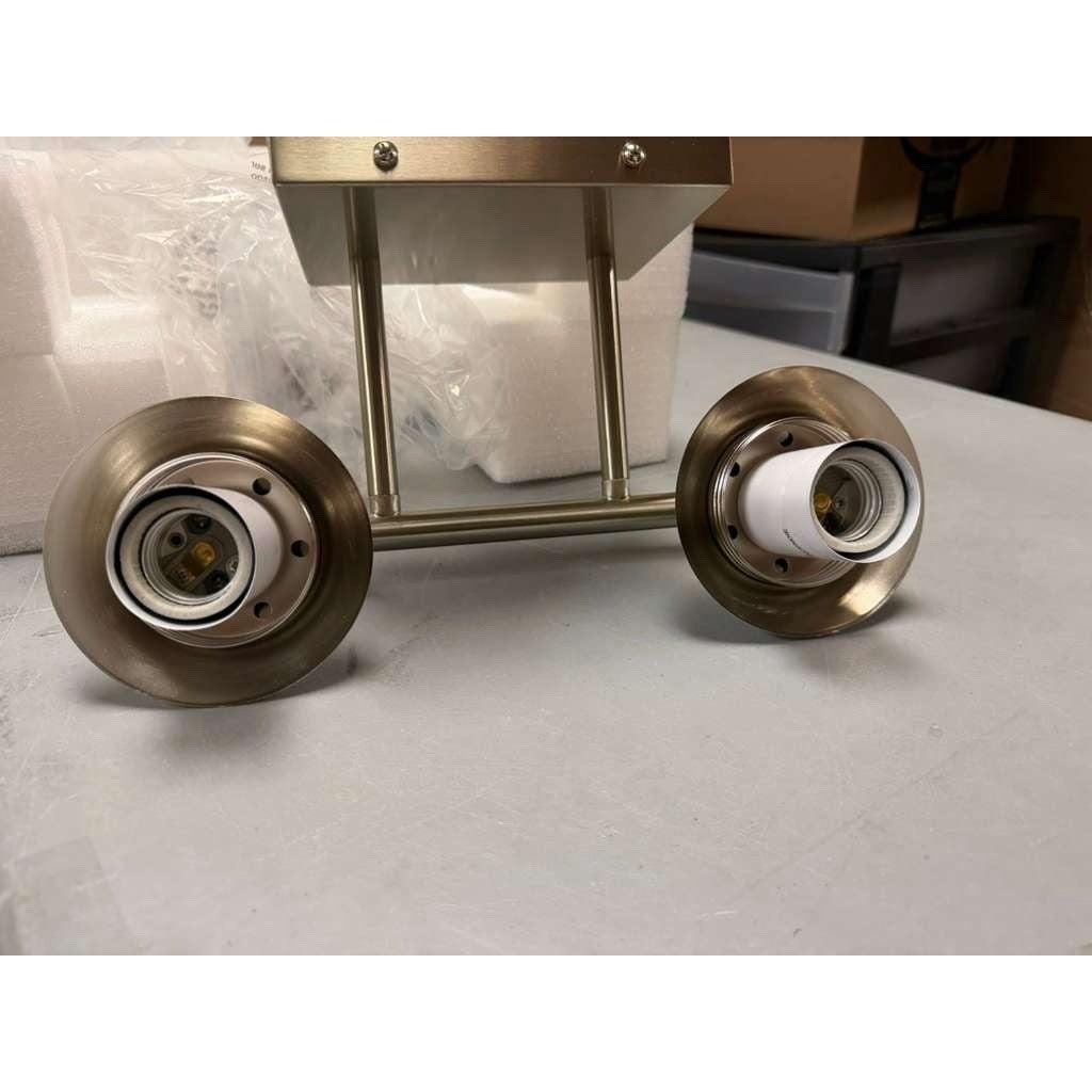 Brushed Nickel Vanity Light for Bathroom, 2-Lights Modern Vanity Lighting wit...