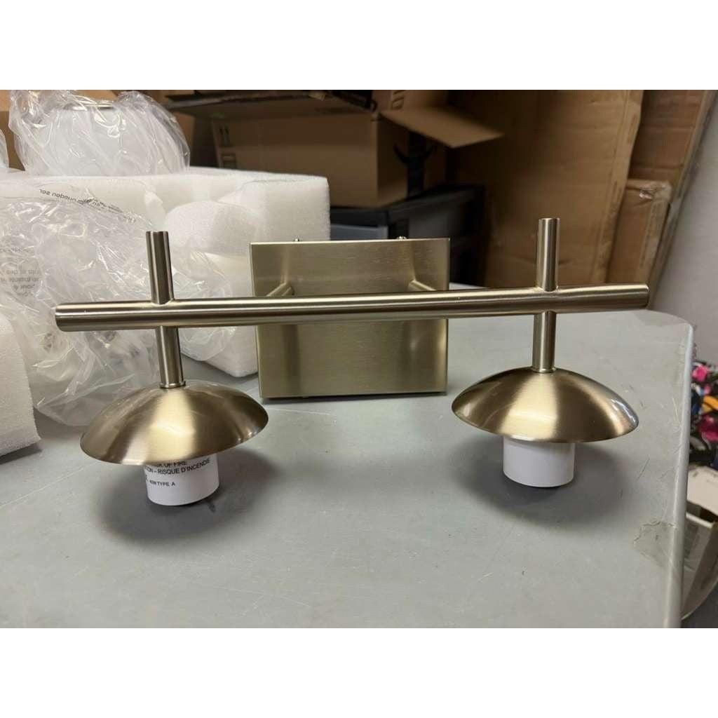 Brushed Nickel Vanity Light for Bathroom, 2-Lights Modern Vanity Lighting wit...