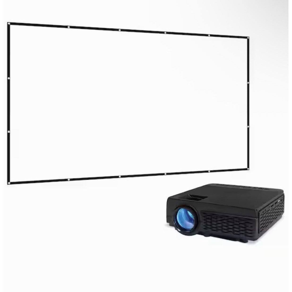 GPX 800 x 480 Bluetooth mini projector with 120-inch foldable projection screen and remote control