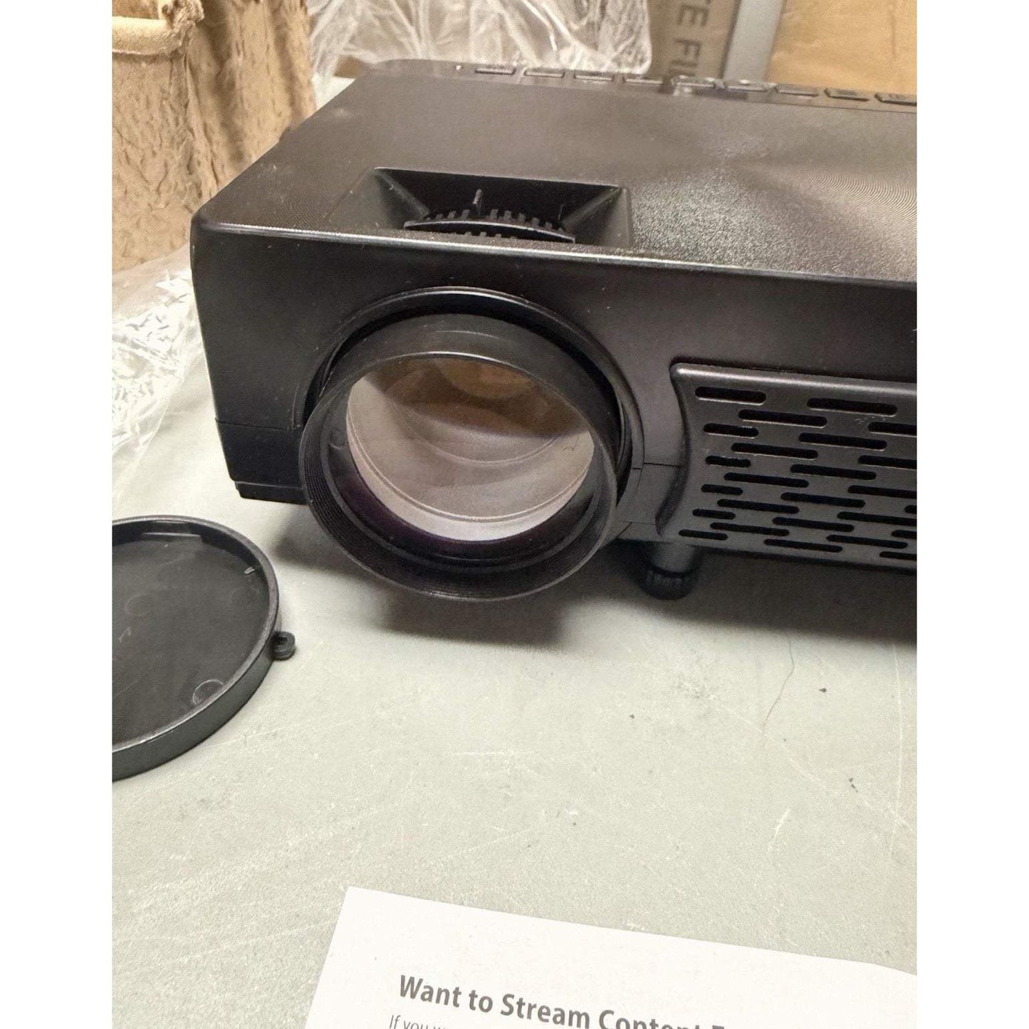 GPX 800 x 480 Mini Projector Bluetooth with 120 in. Projection Screen Included