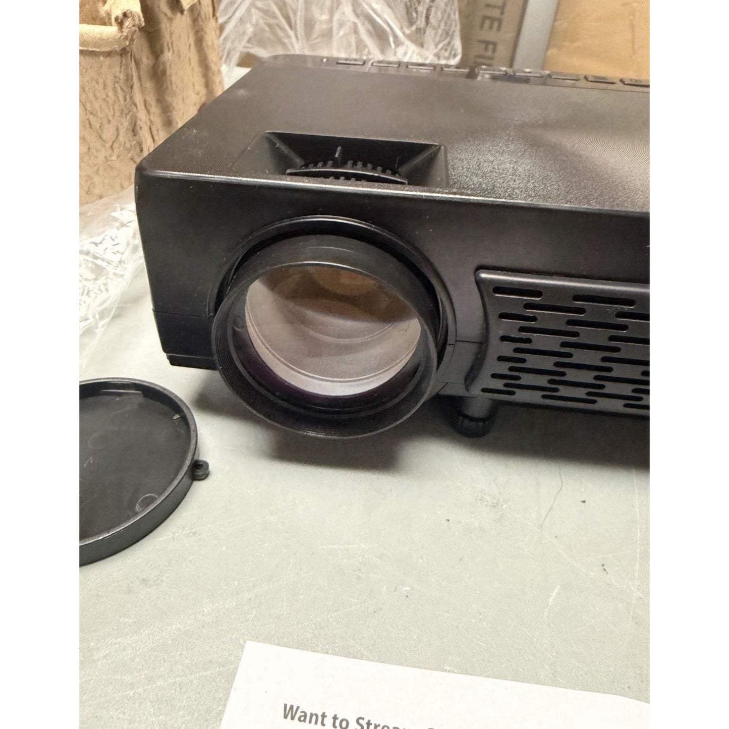 GPX 800 x 480 Mini Projector Bluetooth with 120 in. Projection Screen Included