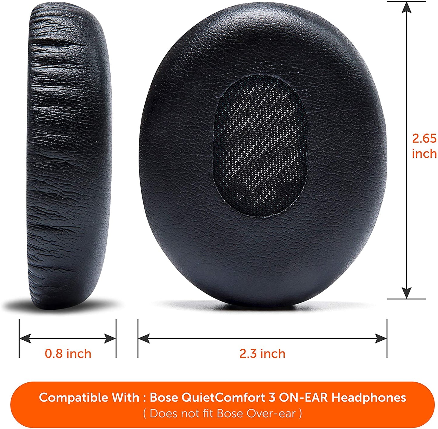 Replacement Ear Pads For Bose QC3 - Black