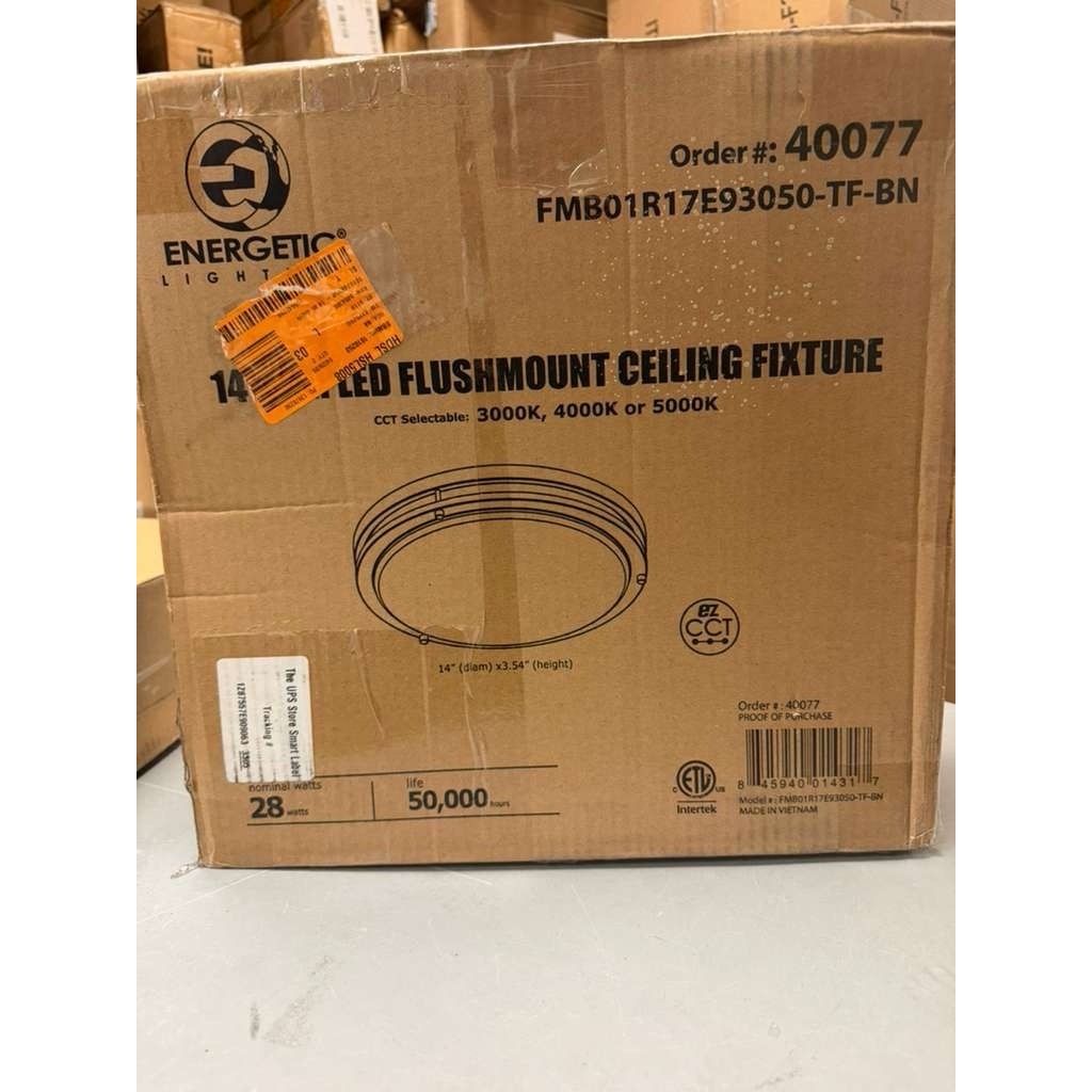 14 in. Brushed Nickel Selectable LED Round Double Ring Flush Mount 3 Color