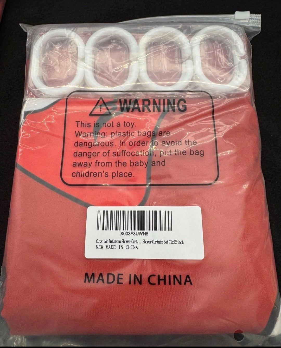 Cuteiush Bathroom Shower Curtain Merry Christmas Holiday Waterproof & Removable