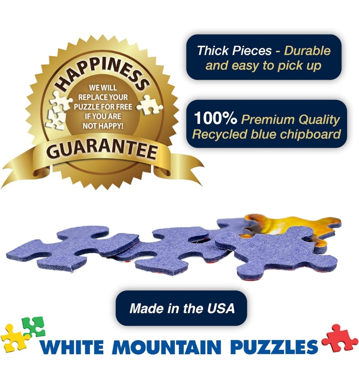 BRAND NEW SEALED White Mountain Christmas Puzzles 1000 Pieces Winter Theme Jigsaw Puzzle for Adults and Family - Christmas Stamps