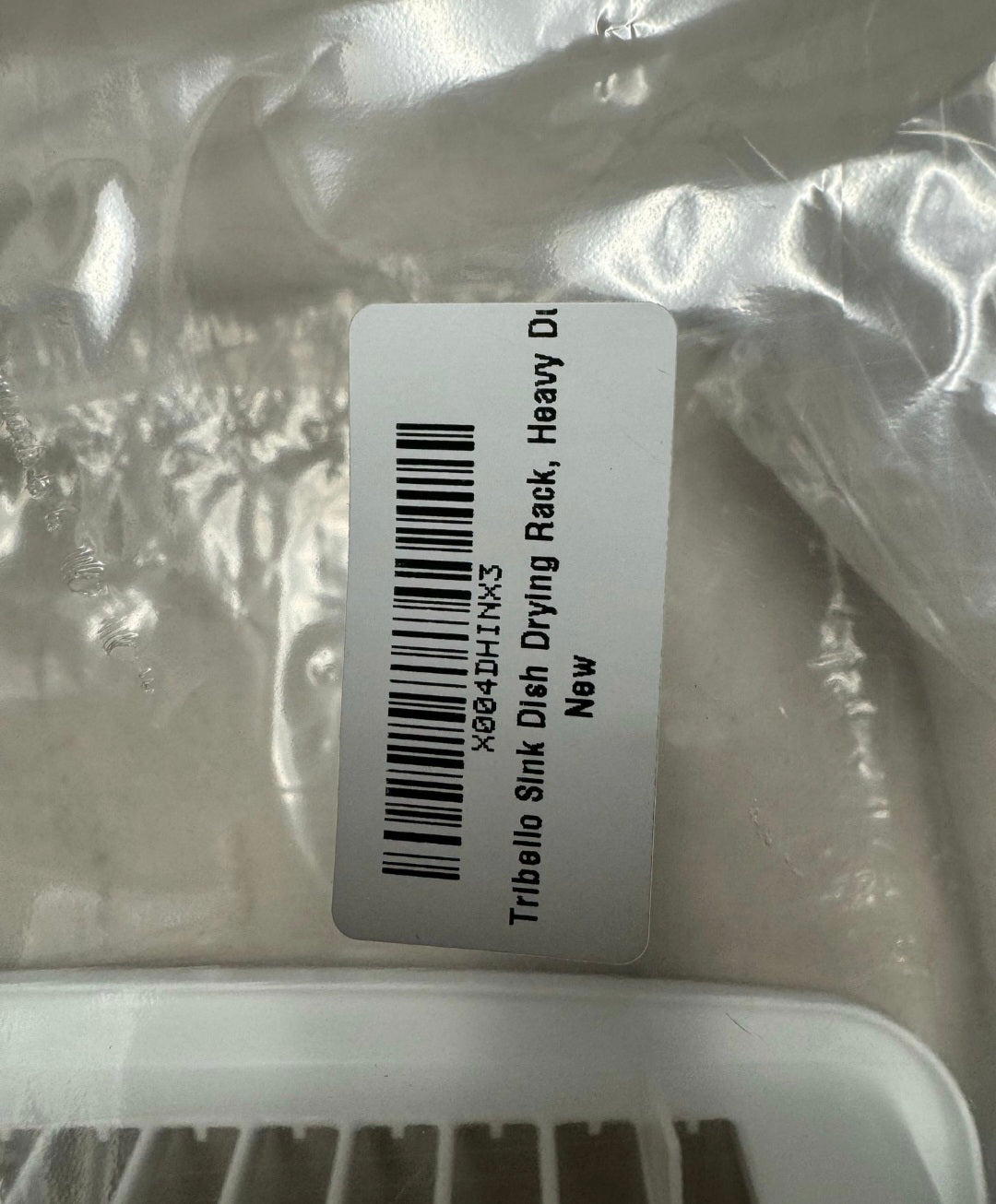 Tribello Sink Dish Drying Rack, Heavy Duty Hard Plastic Sink Set with Drainer (White)