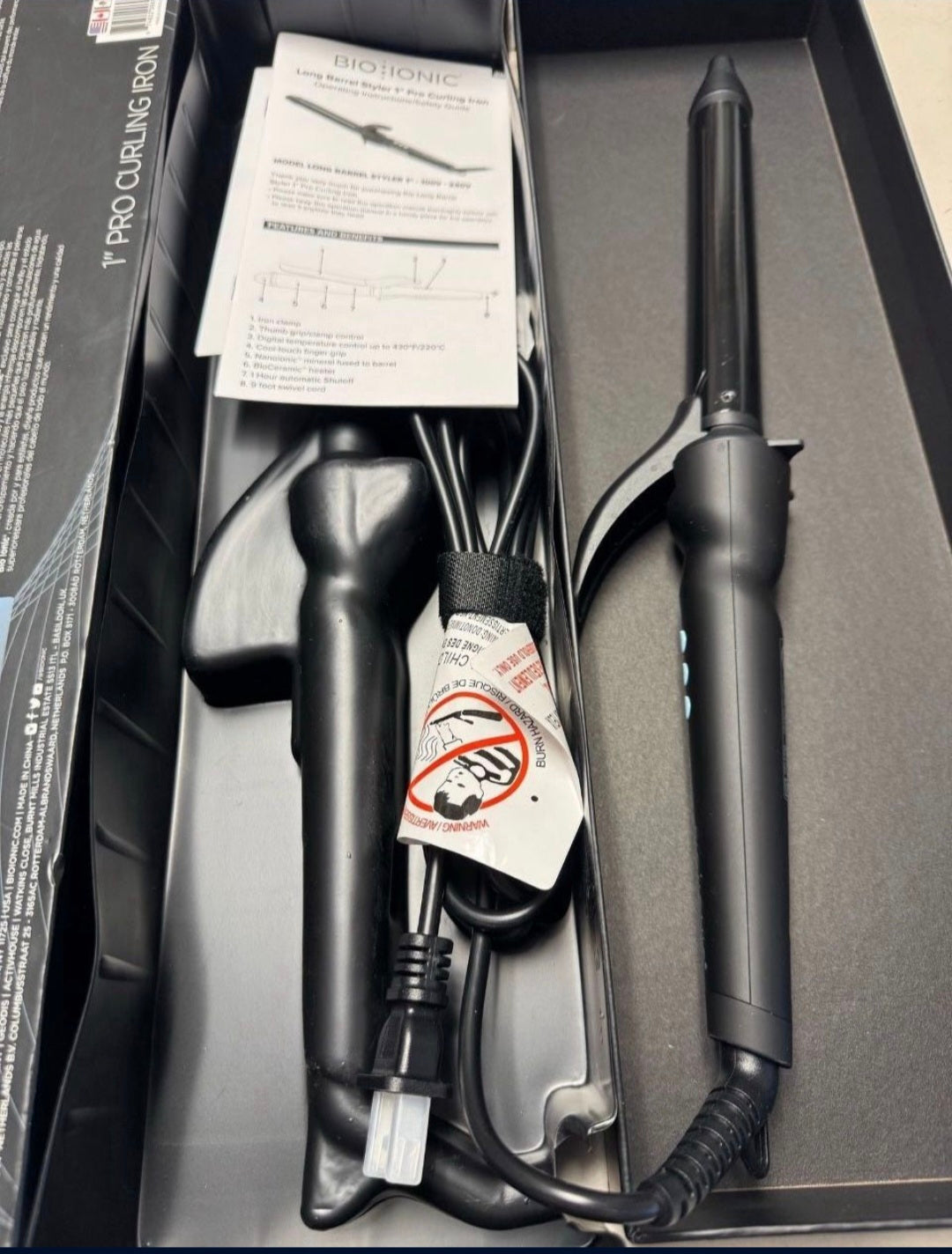 Bio lonic Long Barrel Styler, Curling Iron with Moisture Heat Technology