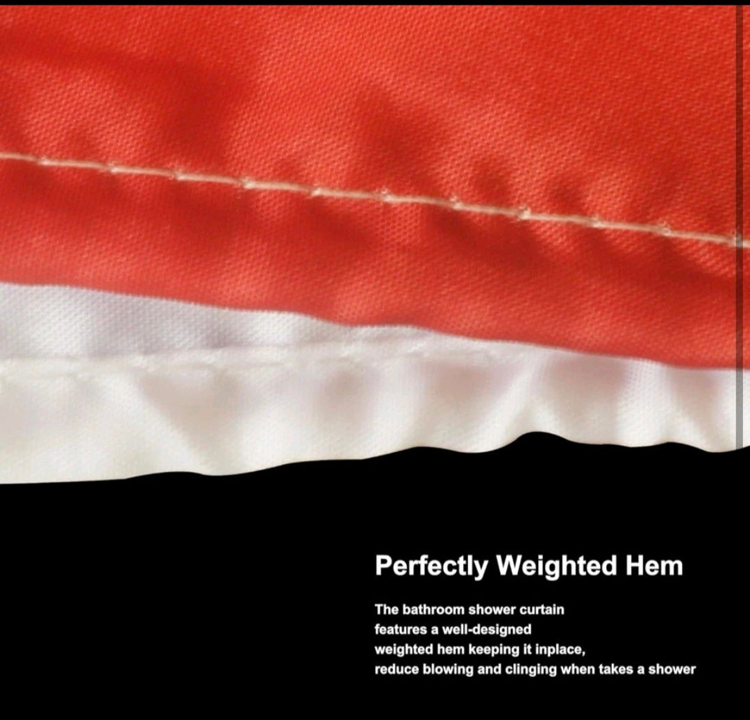 Cuteiush Bathroom Shower Curtain Merry Christmas Holiday Waterproof & Removable