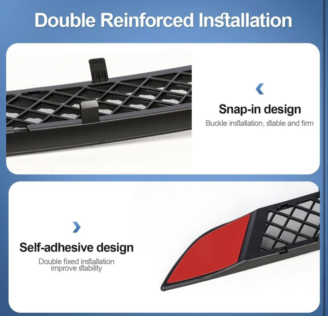 FITALLUS Fit Tesla Model Y Front Grill Mesh Bumper Grille Grid Inserts Air Inlet Vent Grille Cover Tesla Model Y Accessories 2024 2023 2022 2021 2020 with Removable Wire Mesh (Matte Black Grills)