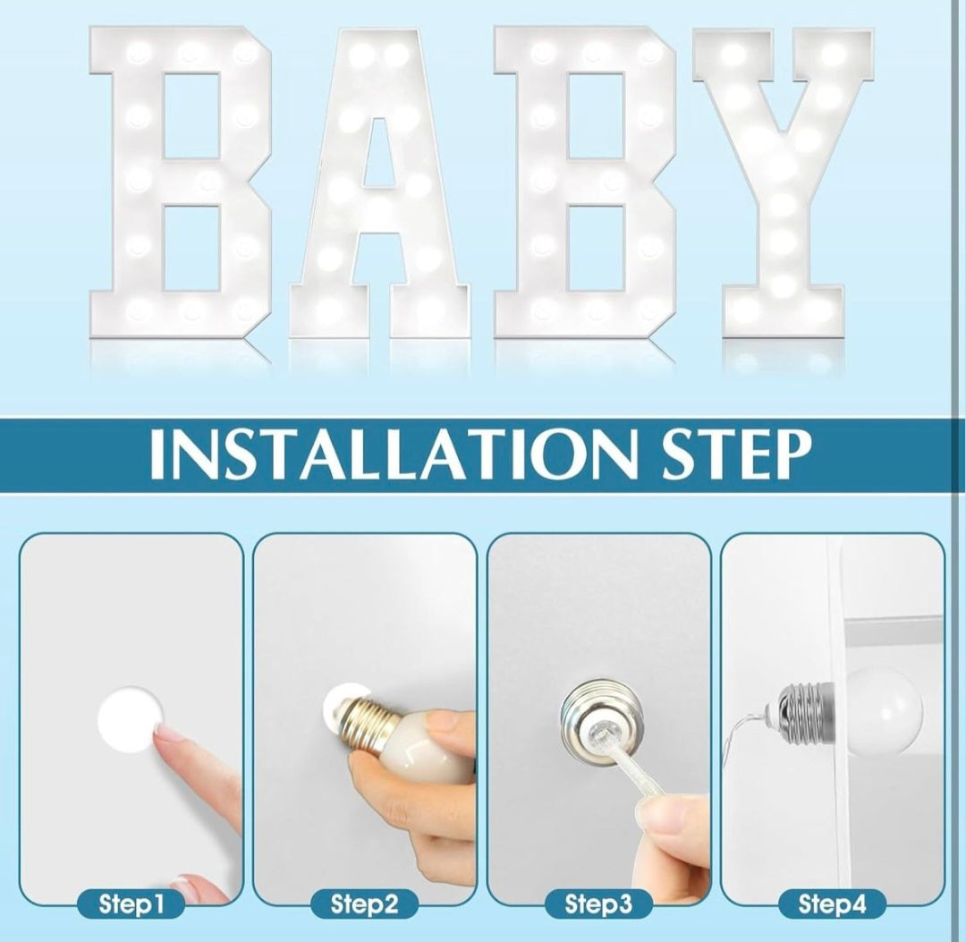 Ledido 4FT Marquee Light Up Letters, Cool White Light Up Letters Large Marquee Letters for Party Decorations, Mosaic Letters for Balloons, Wedding Birthday Graduation Decor Letter A