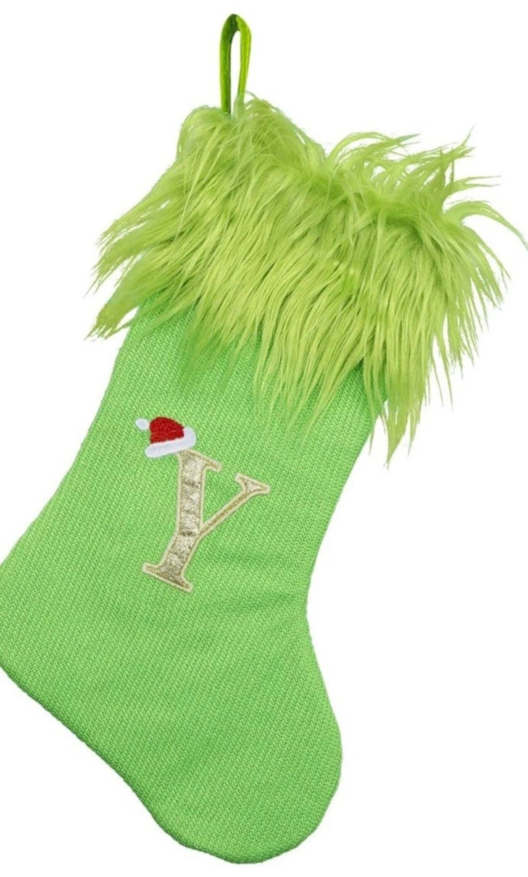 yulian Christmas Stockings,Green Monogram Christmas Stocking