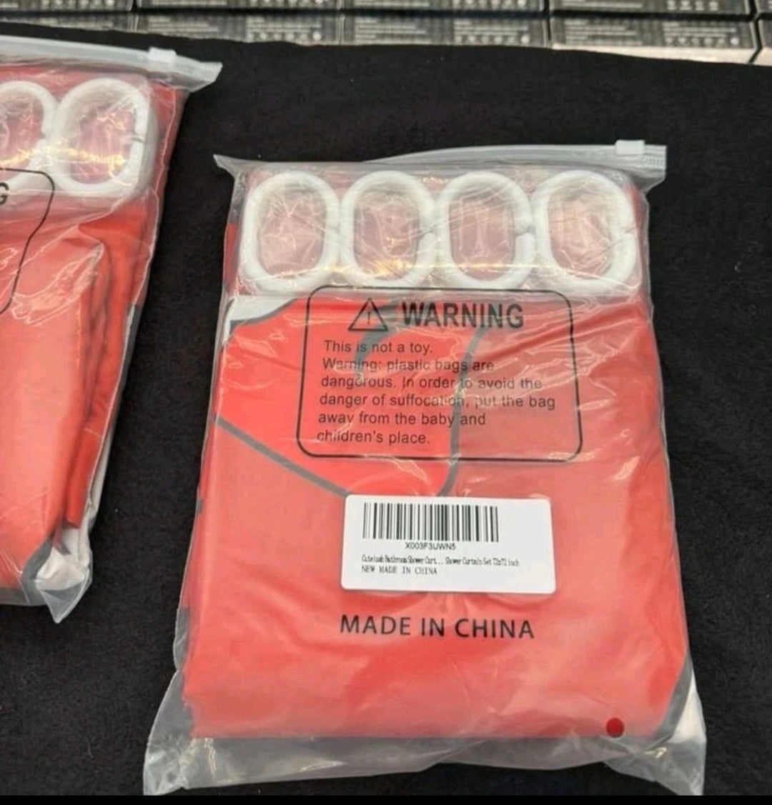 Cuteiush Bathroom Shower Curtain Merry Christmas Holiday Waterproof & Removable