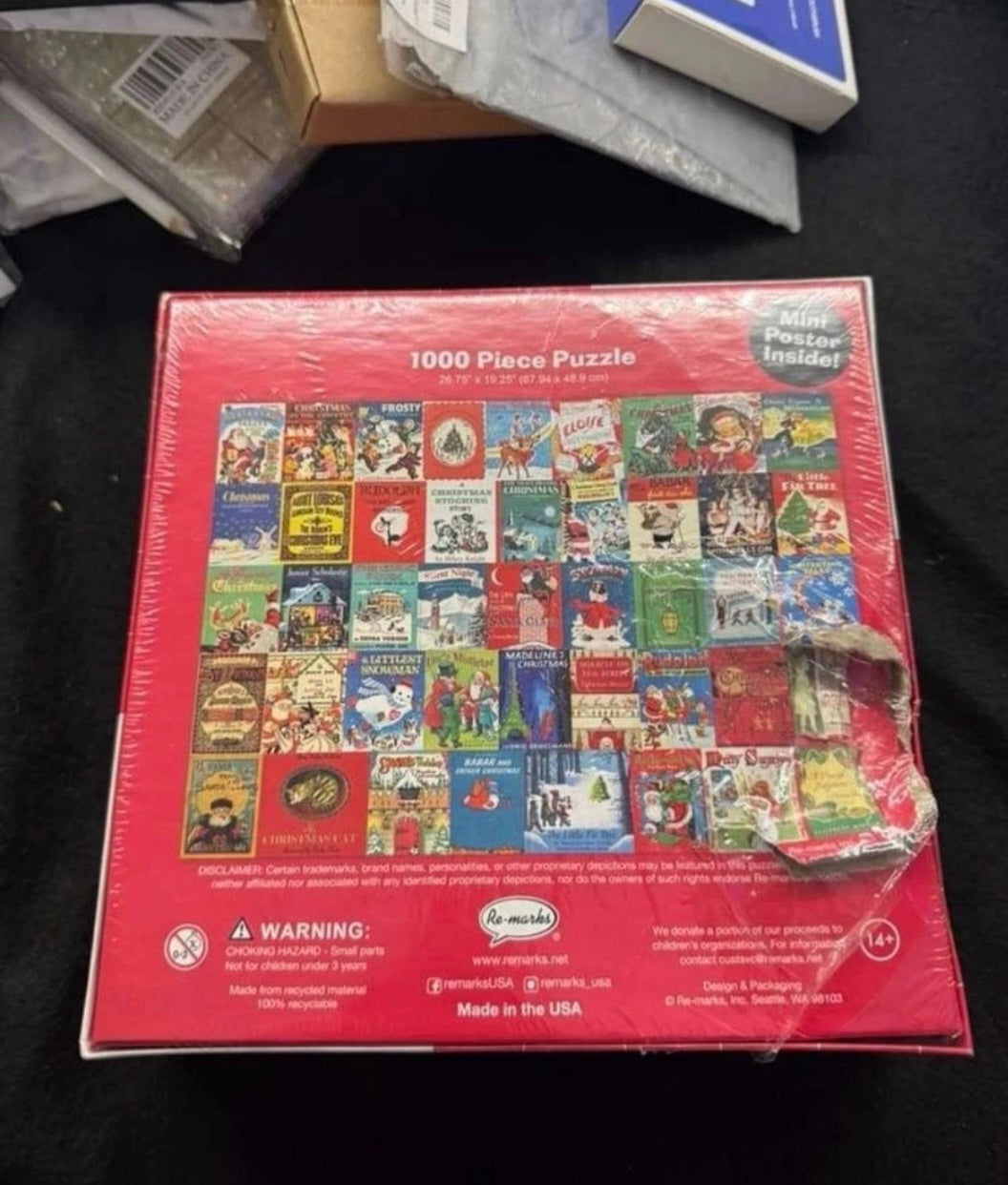 Re-marks Holiday Books Puzzle, Collage Puzzle for All Ages, 1000-Piece Christmas Puzzle