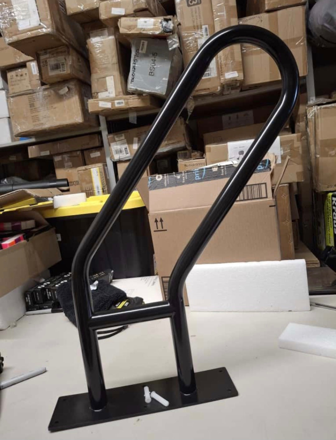 yeezoo Wall Mounted handrail, Garage Railing with Matte Black Finished, Grab Bars for Garage, Porch, Garden 1 to 3 Steps Stairs(28.7" Length)