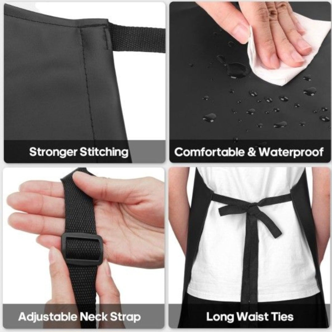 Brand New Gotega 4 Pack Waterproof Rubber Vinyl Apron Adjustable Dishwasher Apron - Apron for Women Men Heavy Duty Work Apron for Dishwashing Chemical