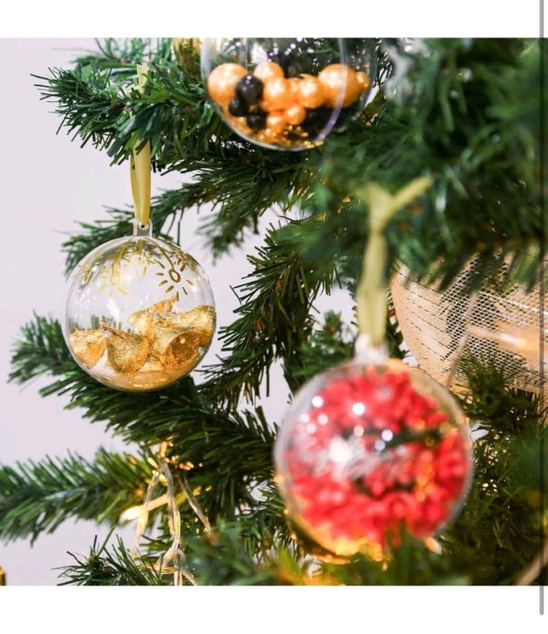 20 PCS Clear Plastic Fillable Balls Ornaments, 3.15 Inch Christmas