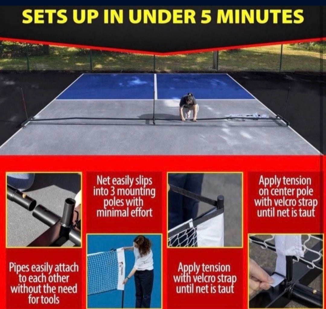 ANYTHING SPORTS Deluxe Heavy Duty Pickleball Net with Wheels 2.0