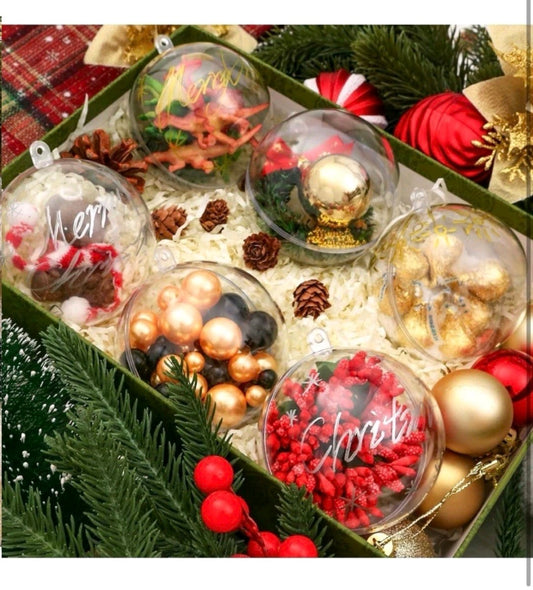 20 PCS Clear Plastic Fillable Balls Ornaments, 3.15 Inch Christmas