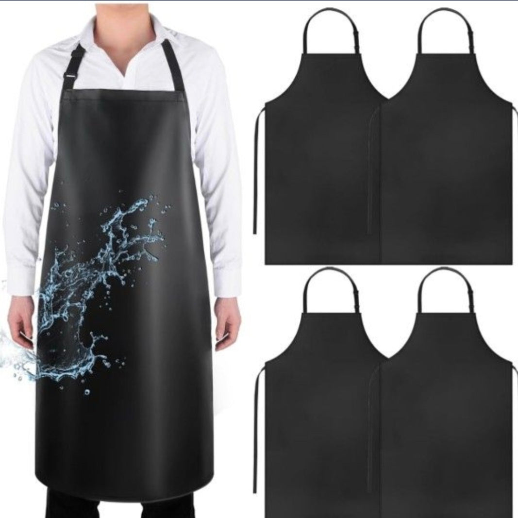 Brand New Gotega 4 Pack Waterproof Rubber Vinyl Apron Adjustable Dishwasher Apron - Apron for Women Men Heavy Duty Work Apron for Dishwashing Chemical