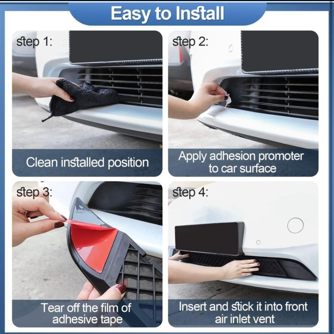 FITALLUS Fit Tesla Model Y Front Grill Mesh Bumper Grille Grid Inserts Air Inlet Vent Grille Cover Tesla Model Y Accessories 2024 2023 2022 2021 2020 with Removable Wire Mesh (Matte Black Grills)