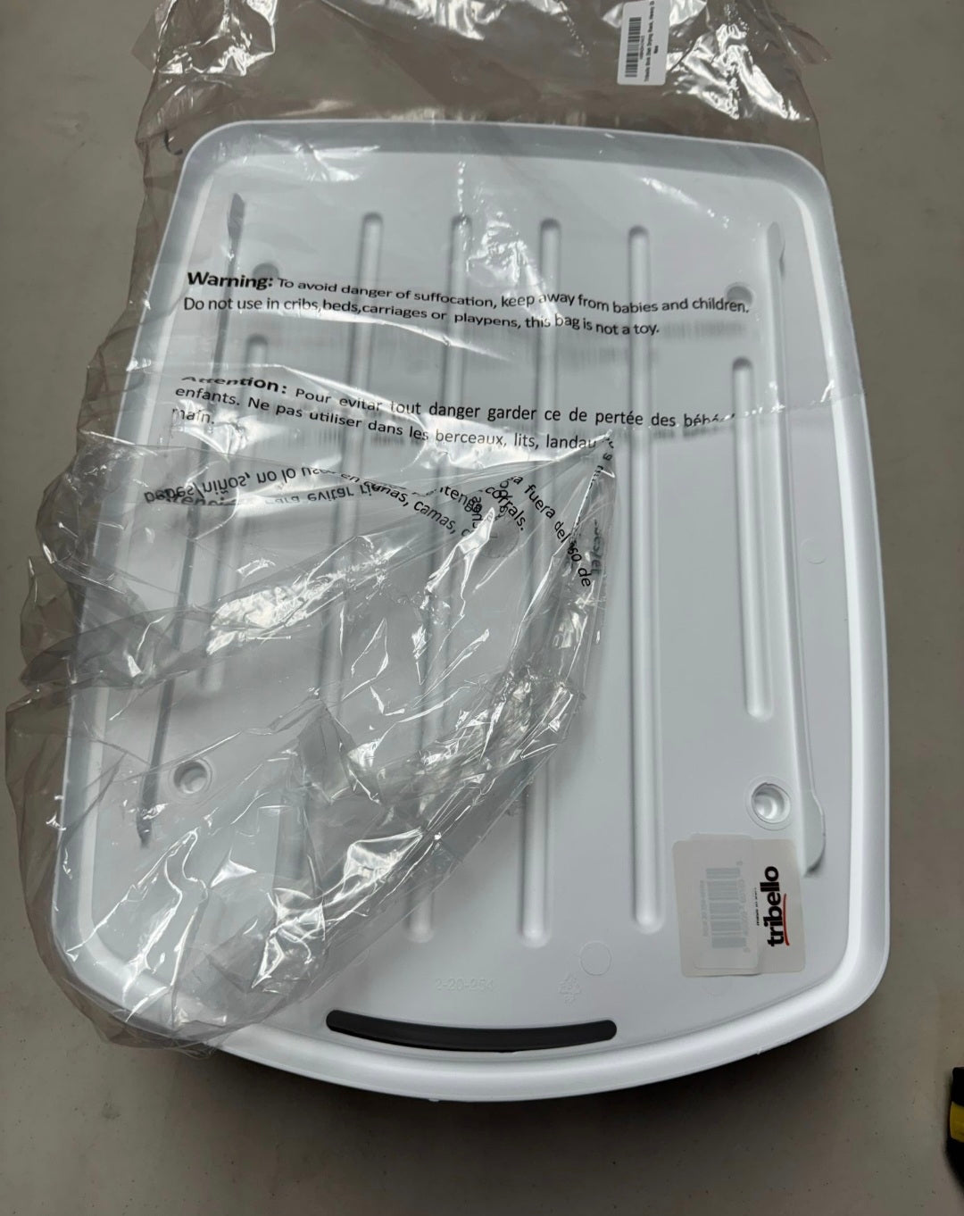 Tribello Sink Dish Drying Rack, Heavy Duty Hard Plastic Sink Set with Drainer (White)