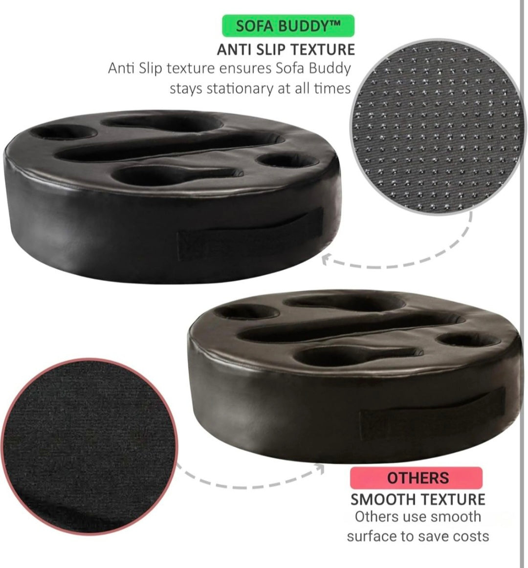 Mookundy Introducing Sofa Buddy - Convenient Couch Cup Holder, Couch Caddy, Sofa Cup Holder. The Perfect Couch Accessory
Big-Leather-Black