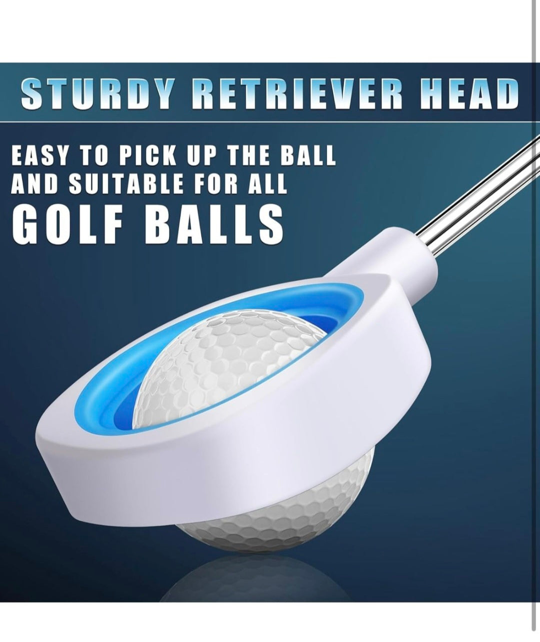 CHAMPKEY Two-Sided 6Ft Golf Ball Retriever black Version - Premium Stainless Steel Telescopic Golf Ball Picker- Come with Premium Head Cover