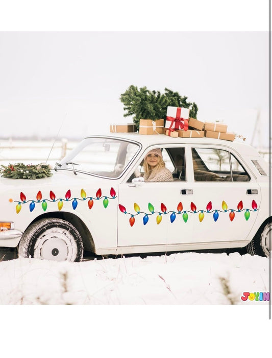 JOYIN 72 PCS Christmas Car Refrigerator Decorations, 48 PCS Reflective Light Bulb and 24 PCS Wire Magnets Set, Xmas Magnet Wires in 6 Color for Holiday Decorations and Ornaments