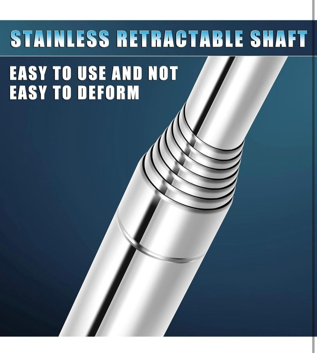 CHAMPKEY Two-Sided 6Ft Golf Ball Retriever black Version - Premium Stainless Steel Telescopic Golf Ball Picker- Come with Premium Head Cover