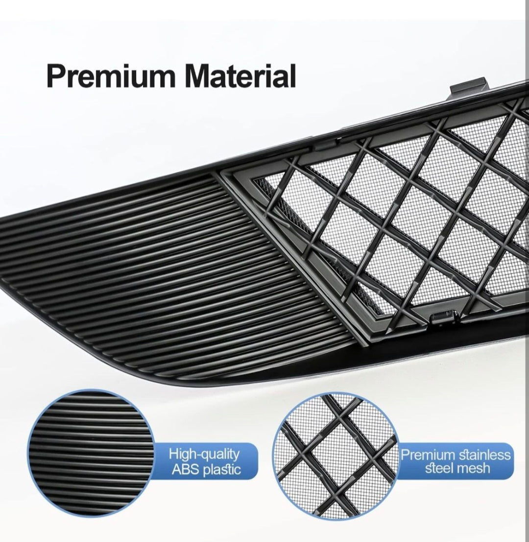 FITALLUS Fit Tesla Model Y Front Grill Mesh Bumper Grille Grid Inserts Air Inlet Vent Grille Cover Tesla Model Y Accessories 2024 2023 2022 2021 2020 with Removable Wire Mesh (Matte Black Grills)