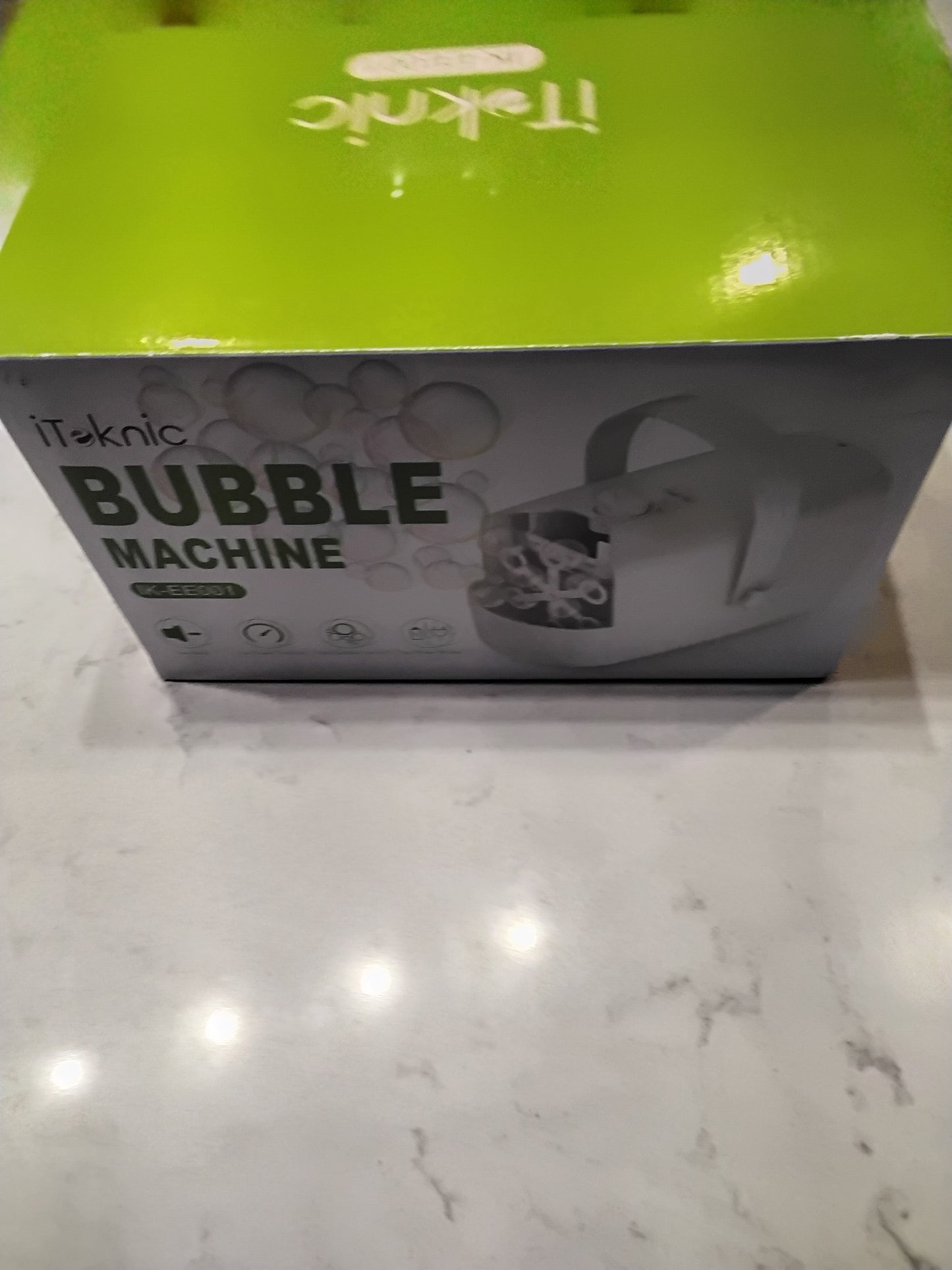 Open Box iTeknic Bubble Machine, Automatic Bubble Blower, Portable Auto Bubble Maker with High Output for Outdoor/Indoor Use,Powered by Plug-in or Bat