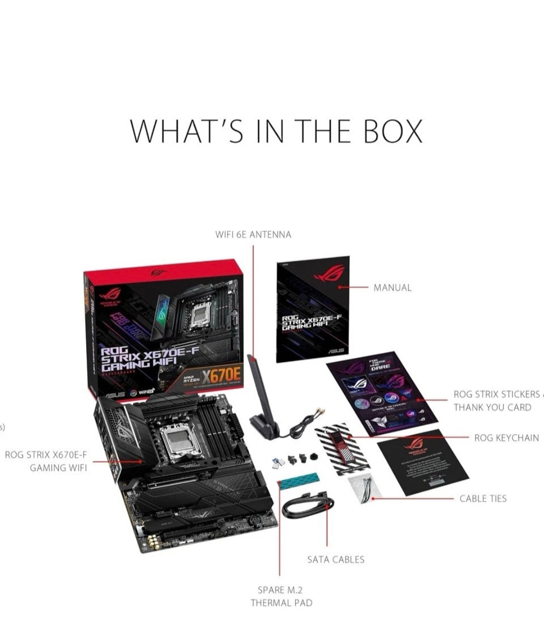 ASUS ROG STRIX X670E-F GAMING WIFI AMD X670 Socket AM5 ATX