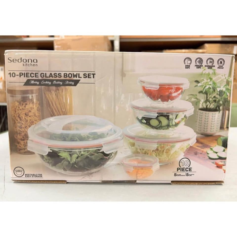 Sedona Kitchen 10-Piece Nesting Glass Bowl Set
