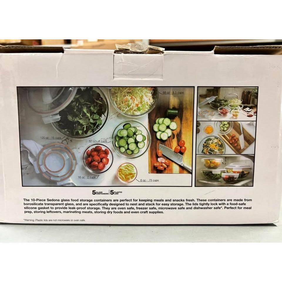 Sedona Kitchen 10-Piece Nesting Glass Bowl Set