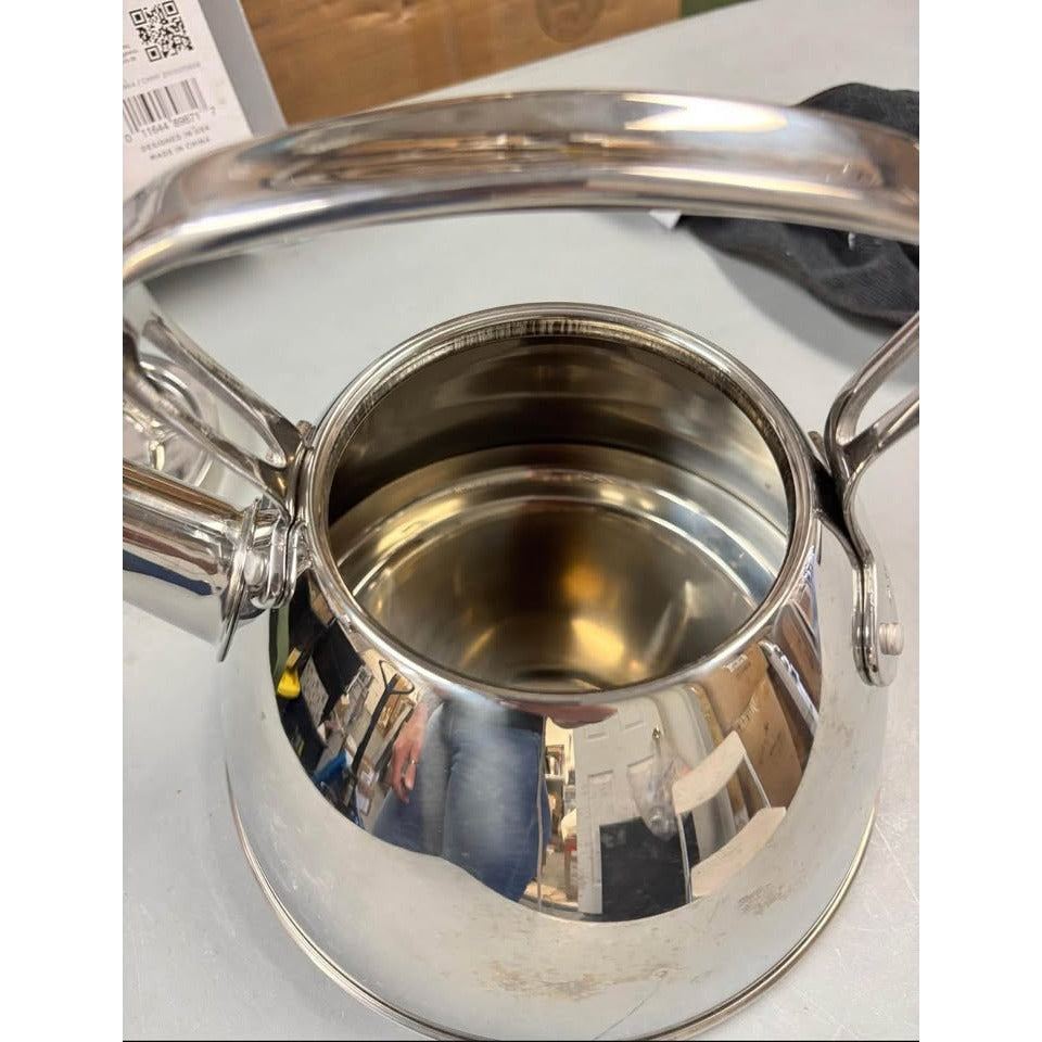 All-Clad Specialty Stainless Steel Tea Kettle 2 Quart Induction Pots and Pans, Cookware Silver